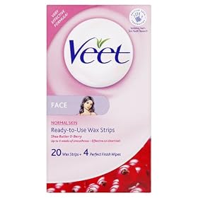 Veet Ready to Use Face Wax Strips - Shea Butter & Berry - 20 Strips