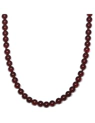 Sterling Silver 4mm Carnelian Bead Necklace, 16"