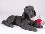 Standard Poodle Black Cremation Pet Urn for secure installation of your beloved pet's ashes indoors or outdoors