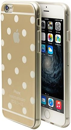iPhone 6 Case, Comele Rhythm Series Champagne Gold+White Polka Dots Case Protective Case Bumper Case [Shock Absorbent] [Ultra Thin] [Light Weight] [Scratch Resistant] [Perfect Fit] Soft TPU Back Cover for 4.7 inch iPhone 6 (Gold)