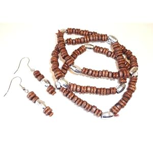 Wooden Bracelets for Women Set of 3 Hip Bracelets with Matching Wooden Earrings