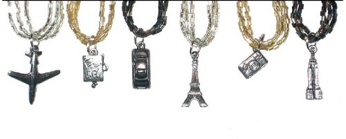 Vino's World Travel Magnetic Wine Glass Charms, Set of 6