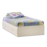 South Shore Furniture, Sand Castle Collection, Twin Mates Bed, Pure White