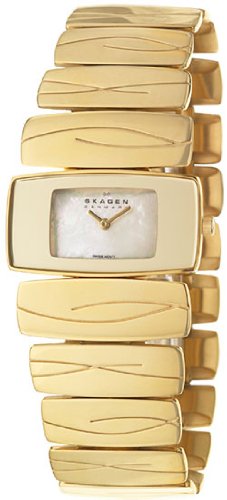 Skagen Watches:Skagen Swiss Women's Goldtone Stainless Steel Case and Gold Plated Bracelet Quartz Watch 593SGXG Images