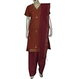 Latest Salwar Kameez Cotton Printed Embroidered Dress Size S (slk469)