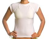Women's UV Rash Guard Shirt - Cap Sleeved White