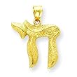 14k Jewish Chi (Long Life) Pendant