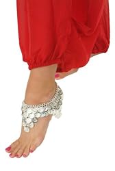 Silver Anklet with Loads of Coins in a Triangular Pattern