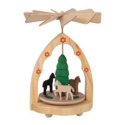Alexander Taron Richard Glaesser Miniature Pyramid with Horses – 4.25″H x 3.25″W x 3.25″D