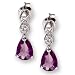 Pink CZ Silver Drop Earrings