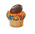 Football 2D Ring Cupcake Toppers - 24 Cupcake Rings