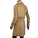 OCHENTA Men's Double Breasted Turn Down Collar Slim Woolen Overcoat