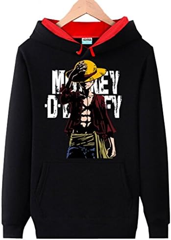 Kamat? Men's Anime Clothing One Piece Cosplay Hoodie Sweater (Luffy XXL)