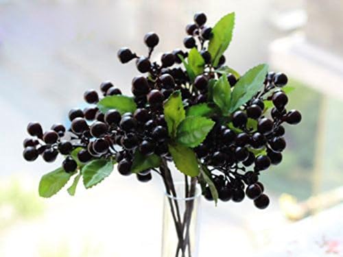 Elefan Artificial Berry Plants Bridal Wedding Bouquet Latex Silk Flower Bouquets (Deep red (lot of 5pcs))