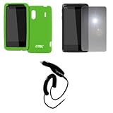 EMPIRE Neon Green Silicone Skin Case Cover + Mirror Screen Protector + Car  ....