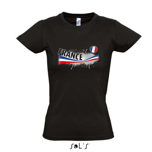 Fanshirt-Damen FRANCE, Frankreich Ländershirt EM / WM Trikot S-XXL , Deep black , XL