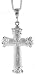 Sterling Silver 3 3/16 (81 mm) Diamond Cut Cross Pendant