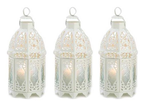 White Candle Lantern Set of 3