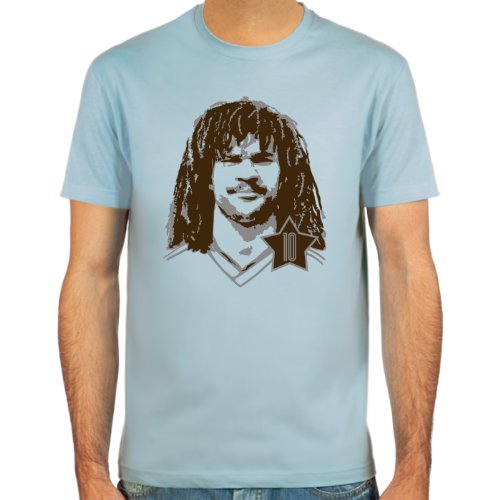 T-Shirt Ruud Gullit ::: Farbauswahl: skyblue, sand oder weiß ::: Größen: S-XXL ::: Fußball-Kult
