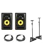 Pair KRK RP6 G2 Rokit Powered Studio Monitors + Samson MS200 Studio Monitor Stands + 2 Whirlwind XLR 20' Cable's + Unique Squared Vinyl Stickers