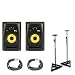 KRK RP8 G2 Rokit Powered Studio Monitor + Samson MS200 Studio Monitor Stands + 2 Whirlwind XLR 20' Cable's + Unique Squared Vinyl Stickers