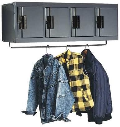 Lodec SL8007 EDSAL Flush-Front Silent 4-Person Lockers, Unassembled, 11" x 18" x 12" Openings, Gray