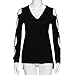 Sunward(TM) Fashion Women Club Sexy Hollow Sleeve Blouse (XLarge, Black)