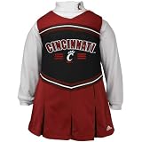NCAA adidas Cincinnati Bearcats Toddler Girls Red-Black 2-Piece Turtleneck Cheer Dress (2T)