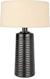 Lamp - Chocolate Cylinder Base with Tan Linen Shade