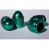 Anodized Aluminum Alloy Valve Stem Cap 4 pack Set Green Dome 