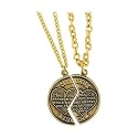 Mizpah Charm Breakable 14k Gold Tone 24mm Two Steel Chain