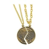 Mizpah Charm Breakable 14k Gold Tone 24mm Two Steel Chain
