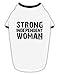 TooLoud Strong Independent Woman Cotton Dog Shirt White with Black Large