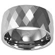 Tungsten 12mm Diamond-Shape Faceted Comfort Fit Domed Band Ring Tungsten 12mm Diamond-Shape Faceted Comfort Fit Domed Band Ring