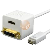 Mini DVI Male to HDMI Female / DVI-D Female Splitter