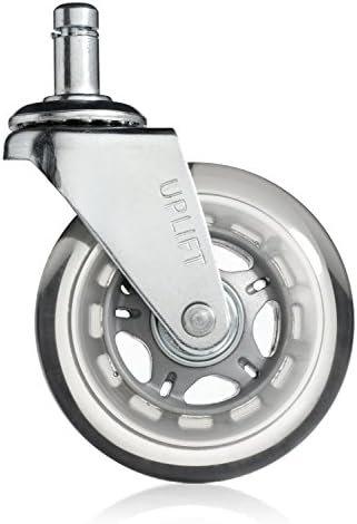 Uplift Office - Rollerblade Chair Caster Wheels (Set of 5) - Heavy Duty and Non Marking with Universal Fit - Grip Ring Stem (7/16" x 7/8")