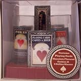 PLAYING CARD SET, INCLUDES 4 COLLINS GLASSES, CHOCOLATE COOKES AND PLAYING CARDS IN PERFECT GIFT CUBE PACKAGING