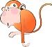 Children's Wall Decals - Orange Monkey with Pink Face, Rosey Cheeks