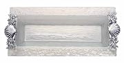 Arthur Court Shell/Sealife Glass 18-by 8-Inch Oblong Tray