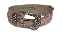 Danny Diamante Studded Buckle Belt in Pink