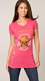 Christian Audigier Pink Embellished Skull Tee