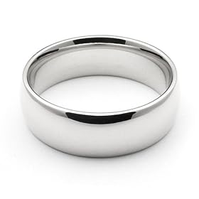 18K White Gold Mens and Ladies Wedding Bands 6mm comfort-fit light, 9.5 by