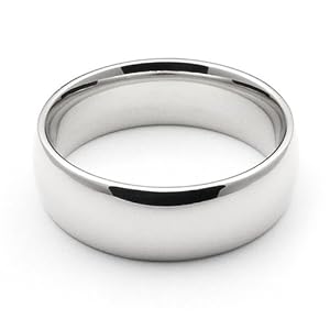 14k White Gold 6mm Comfort Fit Mens