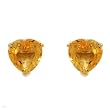 Stud Earrings With 2.70ctw Genuine Citrines Beautifully Crafted in 14K Yellow Gold Length 8.5mm