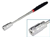32 Inch Telescoping Magnetic Pick-Up Tool with LED LIGHT/ Soft handle/AG13 batteries included