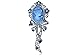 Beautiful Blue Synthetic Sapphire AB Crystal Rhinestone Cameo Maiden Ribbon Bow Pin Brooch