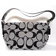 Coach Black White Signature East West 24CM C Duffle Handbag 15068