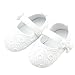 DZT1968® Baby Girl Soft Sole Cloth Mary Jane Shoes Prewalker with Bowknot (12~18 Months) White