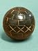 Decorative Carved Wood Ball 3-Inch Diameter, Dark Walnut