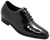 TOTO - X02181 - 2.8 Inches Taller - Size 7.5 D US - Height Increasing Elevator Shoes (Black Patent Leather Lace-up Dress Shoes with Leather Sole)